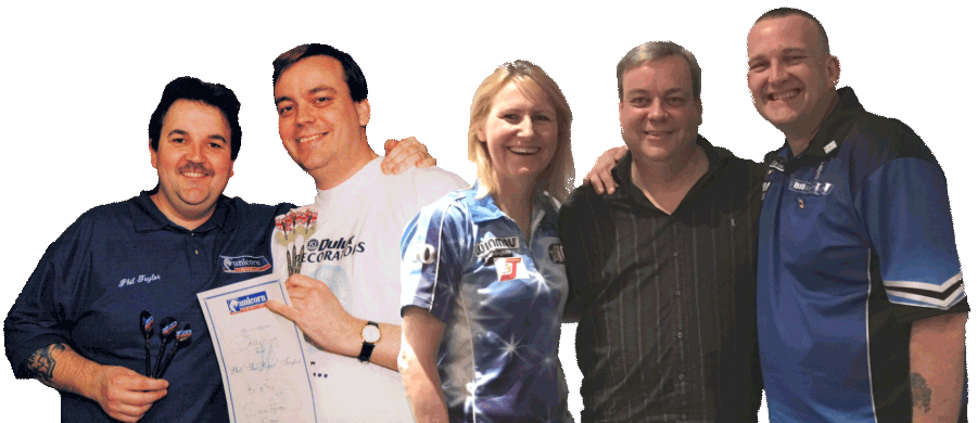 David King With Phil Taylor, Trina Gulliver MBE and Mark McGeeney