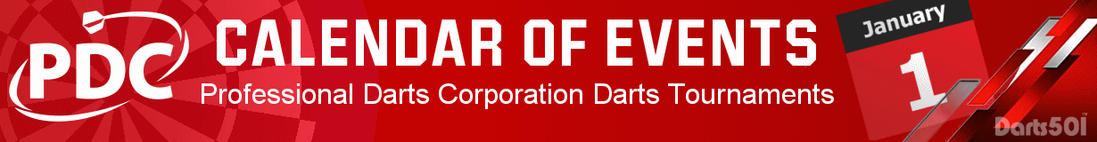 PDC Dart Events Calendar Banner
