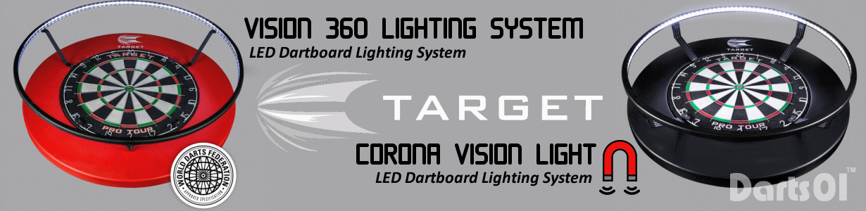 Corona Vision Latest Dartboard Lighting System From Target 360 Vision No Shadows 