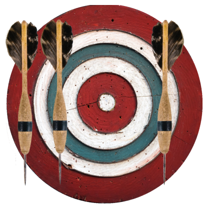 Wooden Target Dartboard with Wooden Darts